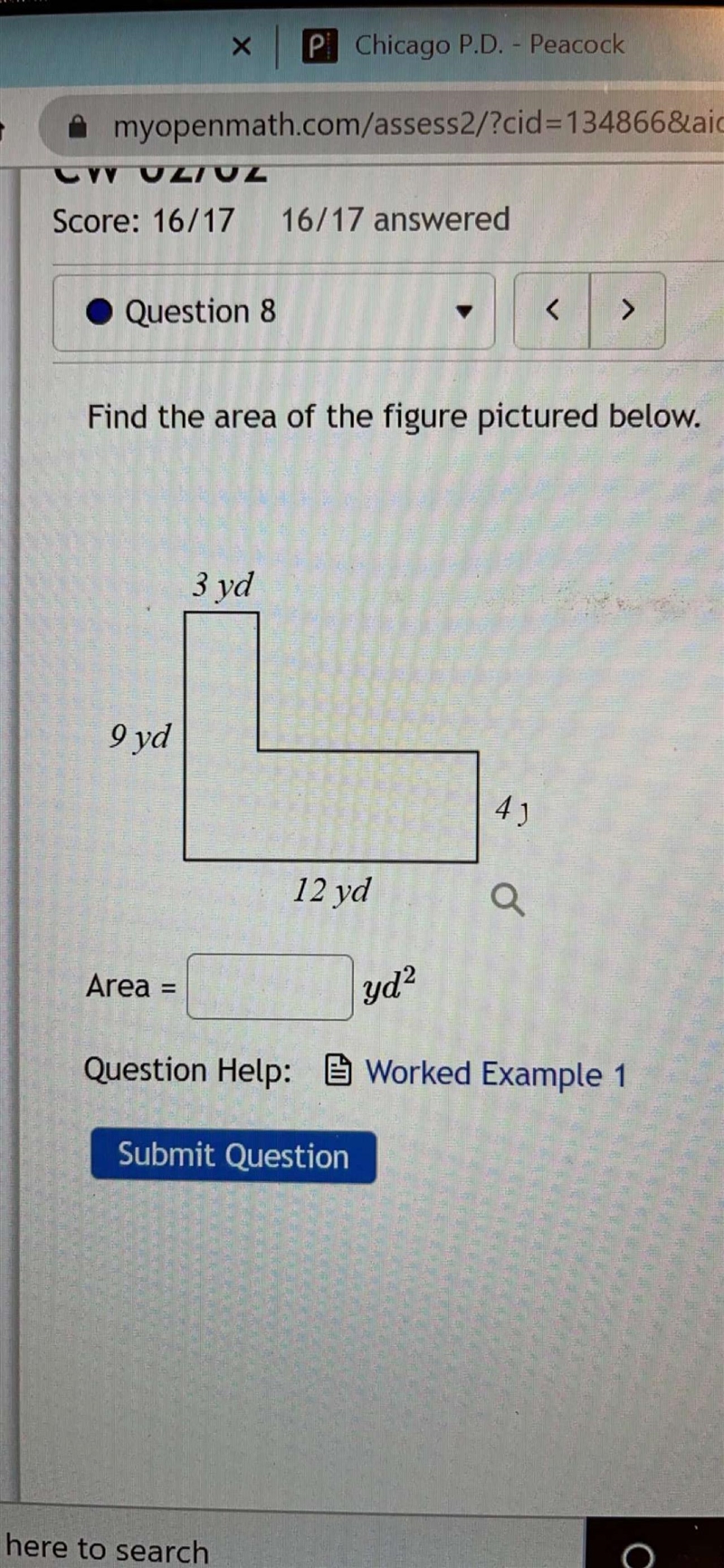 Find the area of the figure below-example-1