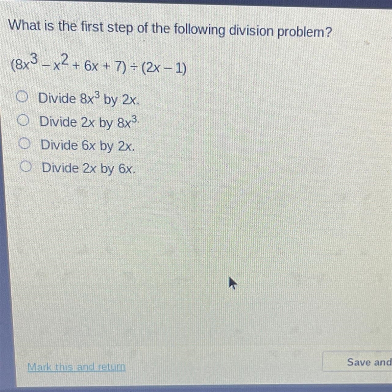 What is the first step of the following division problem?-example-1