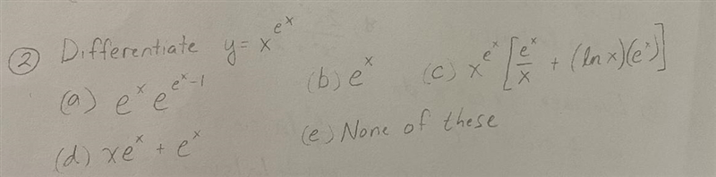 How do you differentiate y=x^(e^x) ?-example-1