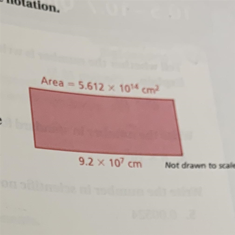 Find the perimeter. Area=5.612x10^14 9.2x10^7-example-1