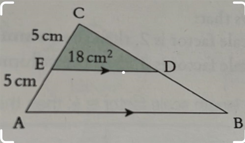 Calculate the area of ABC and the area of ABDE for each of these diagrams-example-1