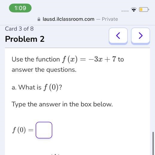 F (0) = -3x + 7 What is the answer?-example-1