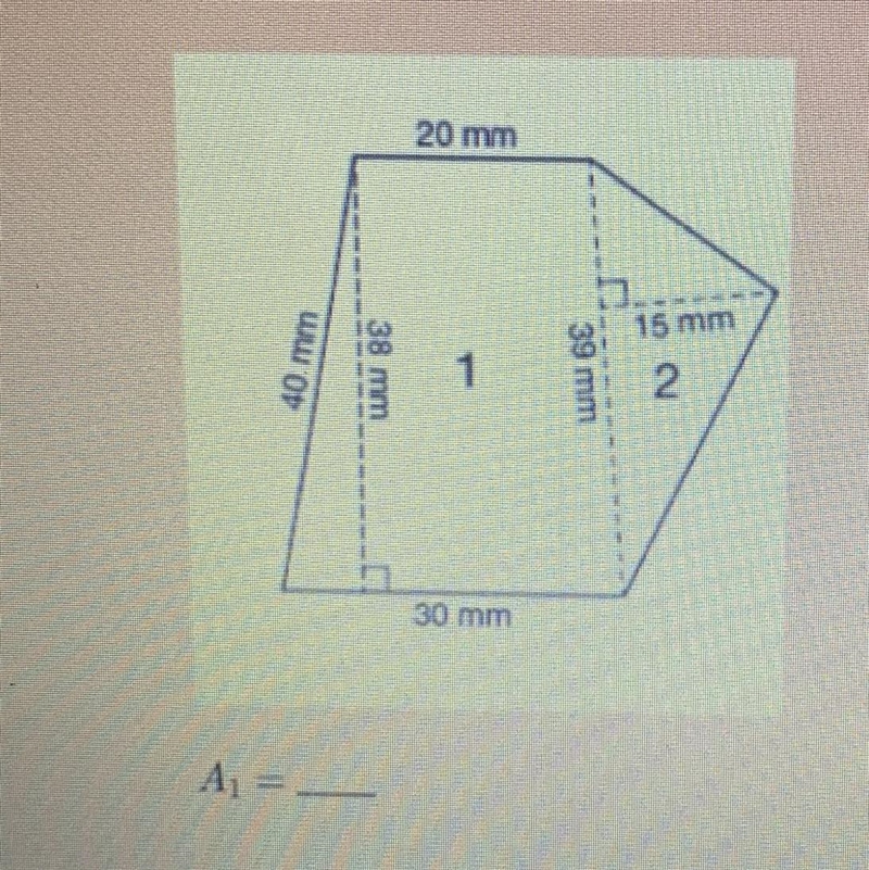 Find the area of region 1 of the composite figure:-example-1