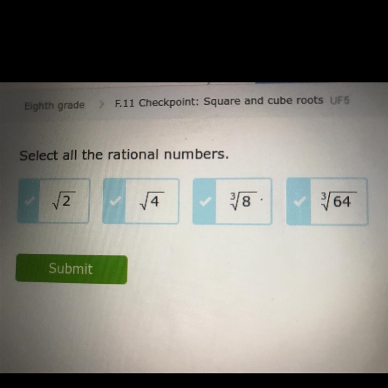 Select all the rational numbers.-example-1