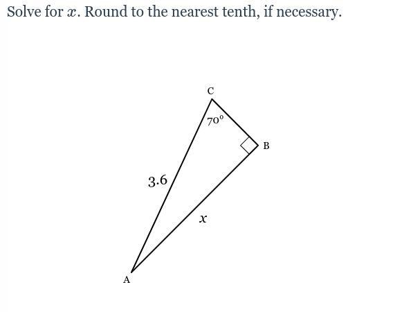 Solve for x. Round to the nearest tenth, if necessary.-example-1