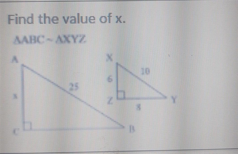 Find the value of x. AABC-AXYZ​-example-1