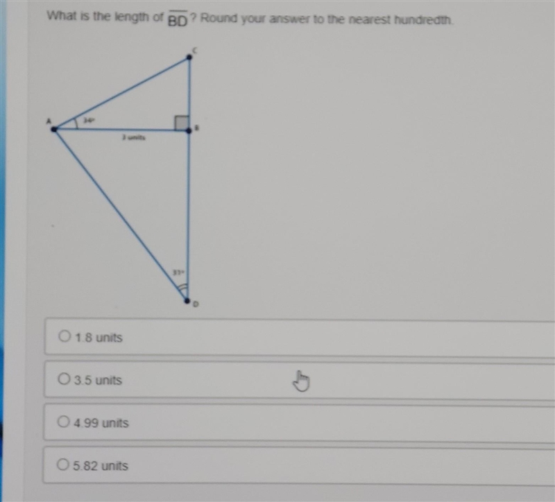 HELP ASAP what is the length of bd. round your answer to the nearest hundredth ​-example-1