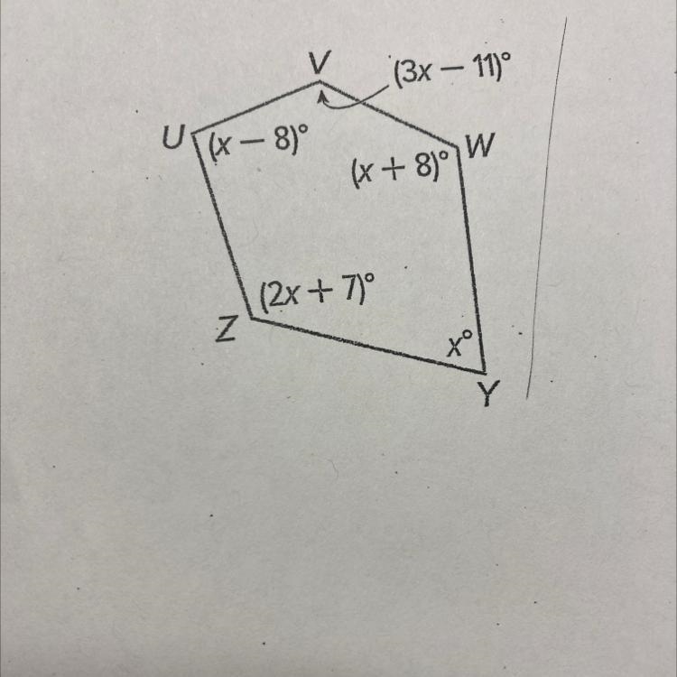 Find the measure of angle v in the diagram below-example-1