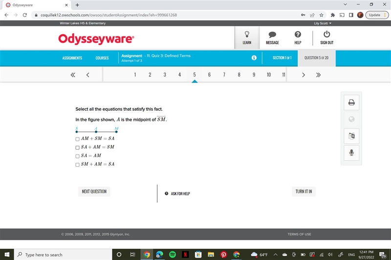 Select all the equations that satisfy this fact.-example-1