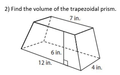 Find the volume of the trapezoidal prism-example-1