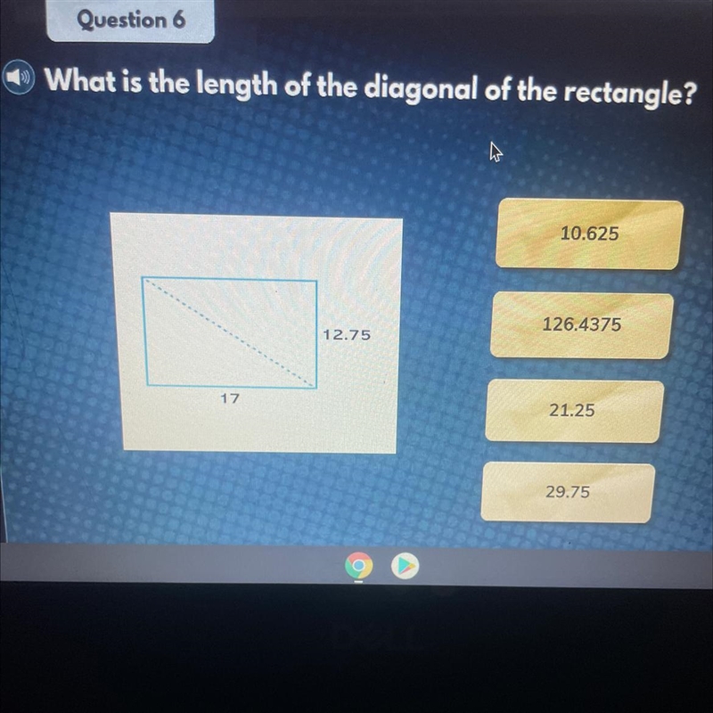 What is the length of the diagonal of the rectangle?-example-1