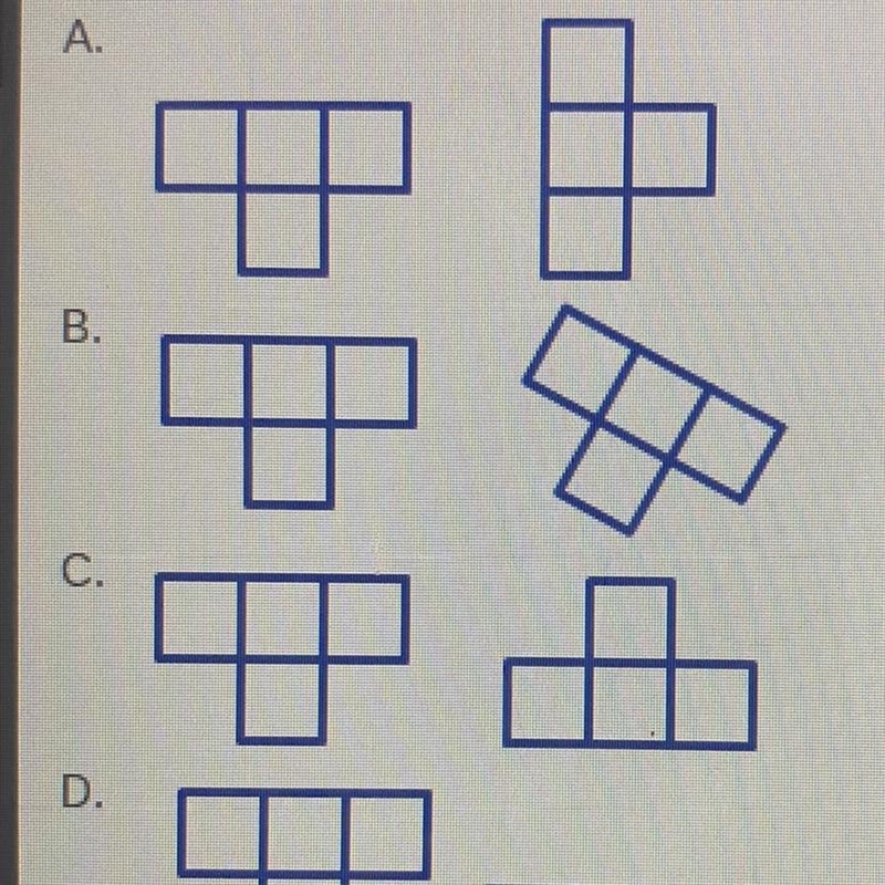 Which transformation is a translation? A. B. 田田田 由田中 c. D.-example-1