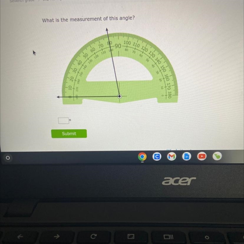 What is the measurement of this angle?-example-1