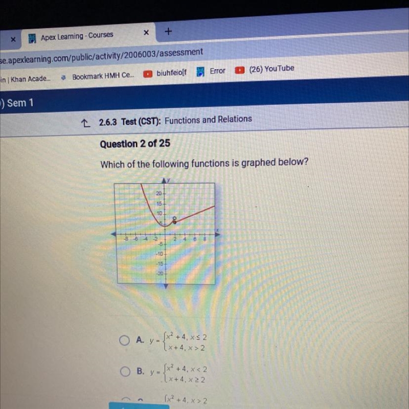 Which of the following functions is graphed below?-example-1