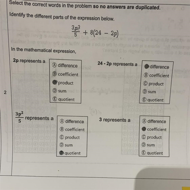 Select the correct words in the problem so no answers are duplicatedIdentify the different-example-1