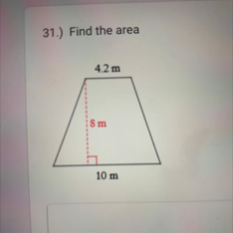 Find the area of the following shape-example-1