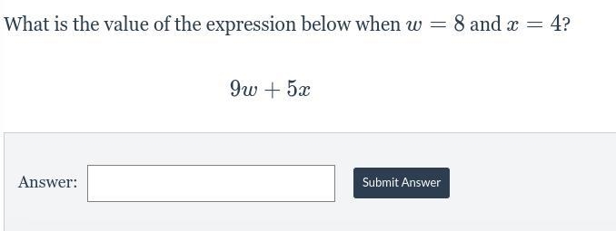 What is the value of the expression below when w=8 x=4?-example-1