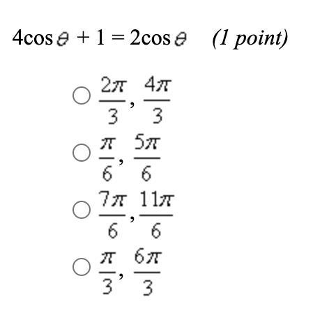 What values for theta (0 ≤ theta ≤ 2pi) satisfy the equation?see image-example-1