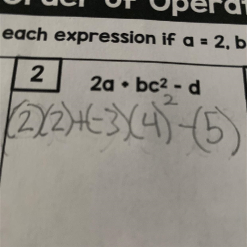 A equals two, B equals -3, sequels, four, D equals five-example-1