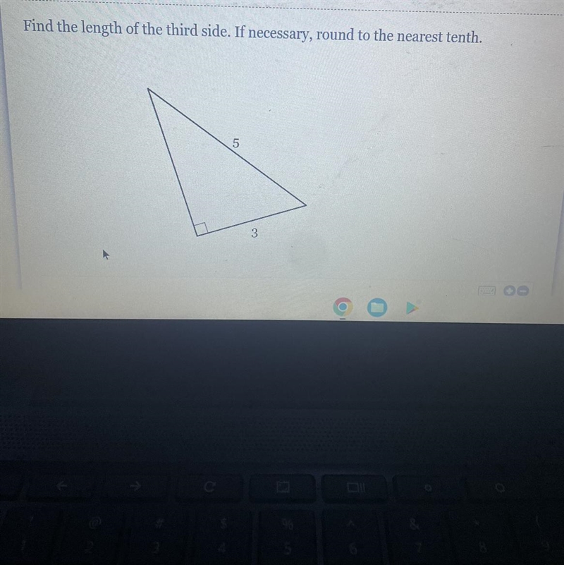 Find the length of the third side. If necessary, round to the nearest tenth- 5 3-example-1