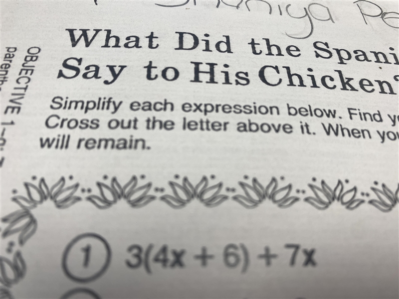 What’s 3(4x + 6) + 7x-example-1