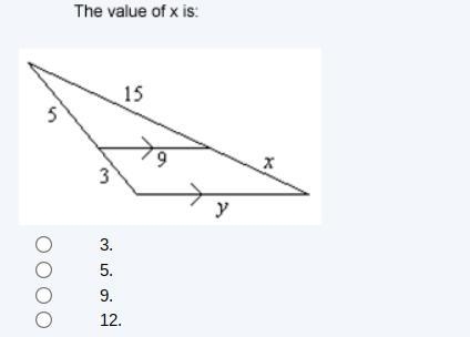 Please Help! The value of x is:-example-1