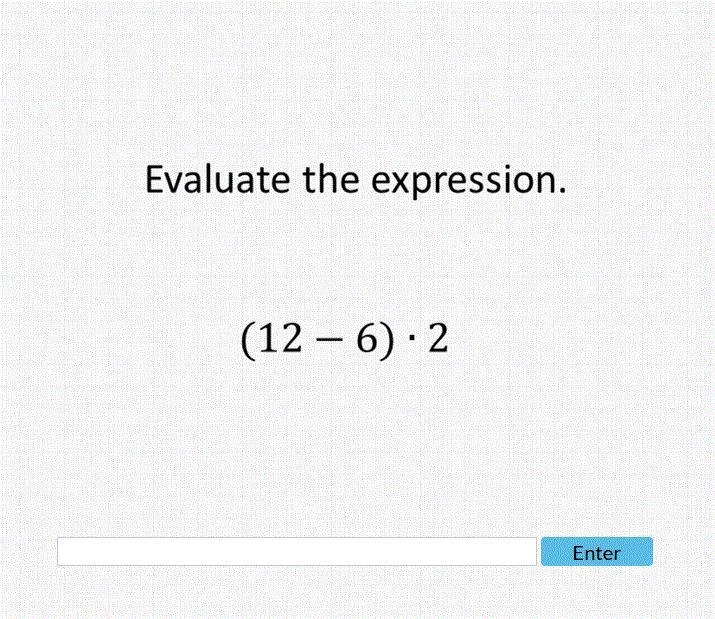 Evaluate the expression. 12 - 6) . 2-example-1