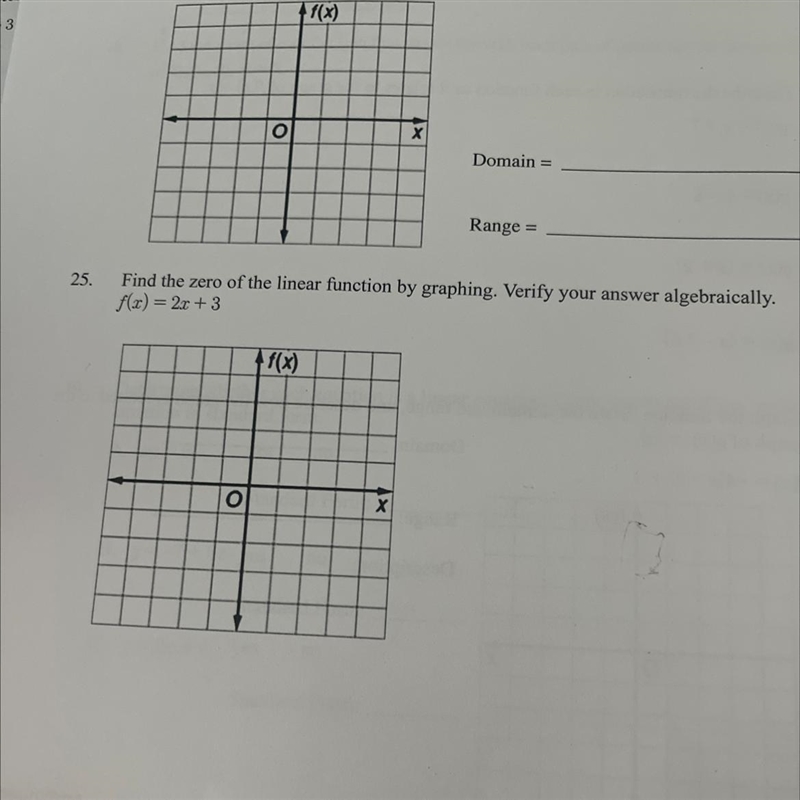 Find the zero of the linear function by graphing f(x)=2x+3 and verify your answer-example-1