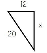 Find x, the missing side length in the right triangle.-example-1