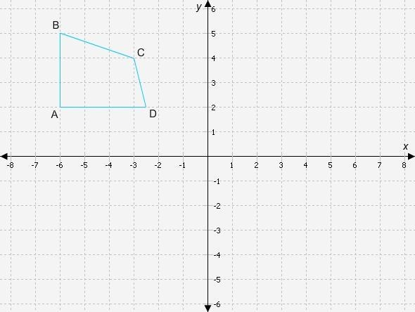 Select the correct answer from each drop-down menu. Quadrilateral ABCD is translated-example-1