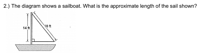 The diagram shows a sailboat. What is the approximate length of the sail shown? RIGHT-example-1