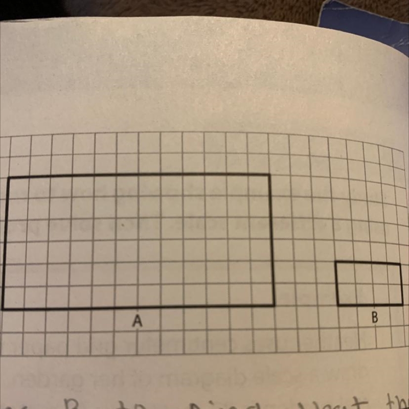 Diagrams A and B are scale drawing of the same field. Each square is 1 centimeter-example-1