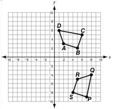 Identify the transformations that occured between ABCD and RSPQ. Reflection over the-example-1