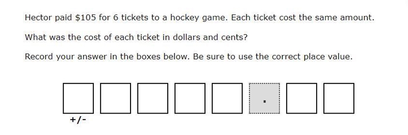 Pleasee helppppp !! Hector paid $105 for 6 tickets to a hockey game. Each ticket costs-example-1