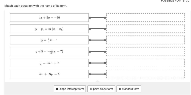 Match each equation with the name of its form.-example-1