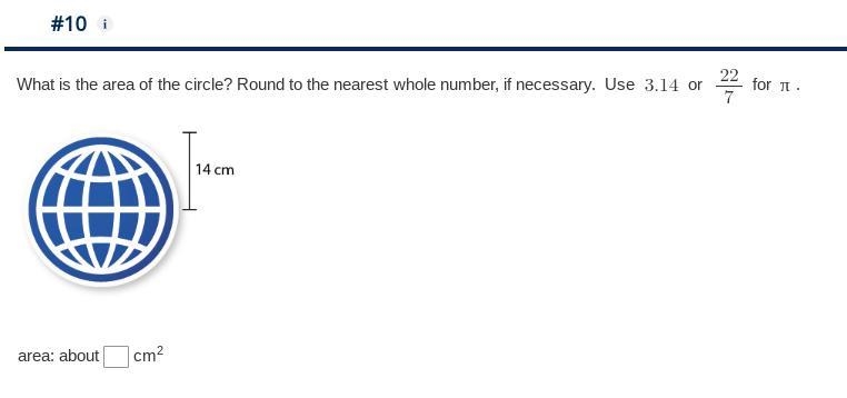 What is the area of the circle? Round to the nearest whole number, if necessary-example-1