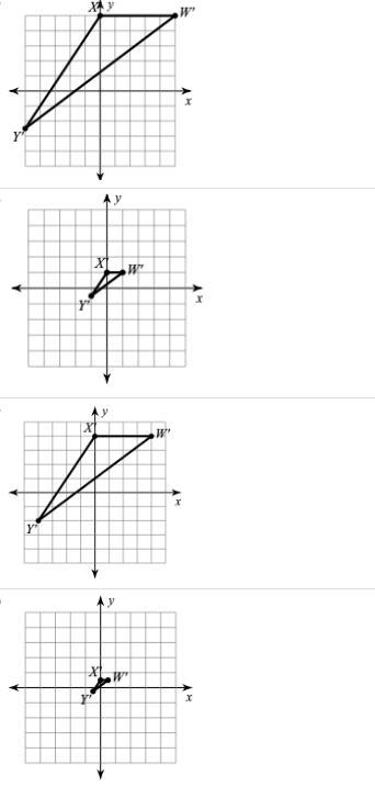 Dilation of 0.25 about the origin y(-2,-1),x(0,2)w,(2,2)-example-2