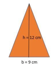 What is the area of the triangle? 4.5 square cm 108 square cm 54 square cm 21 square-example-1