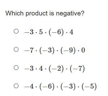 Which product is negative?-example-1