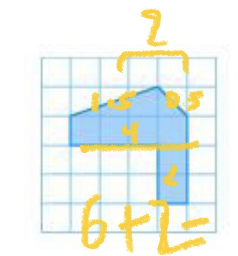 Consider the figure. Find the area of the composite figure shown to the nearest half-example-1