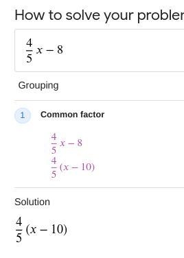 Tomas wrote the beginning of an equation, 4/5x-8=. Complete the equation and match-example-1