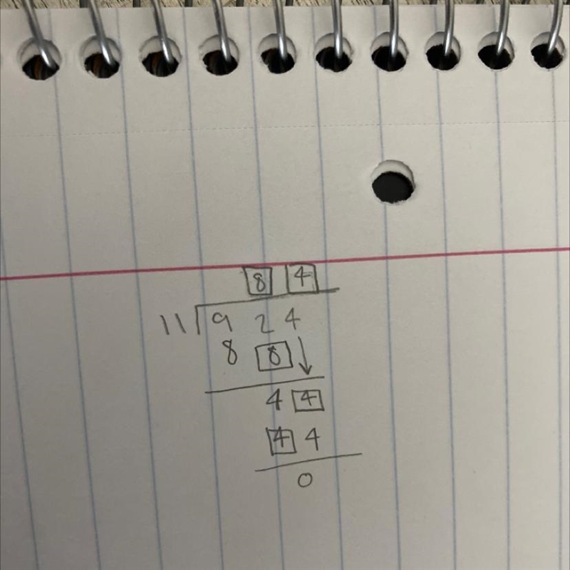 Complete the long division problem on your own sheet of paper. Then, fill in the digits-example-1