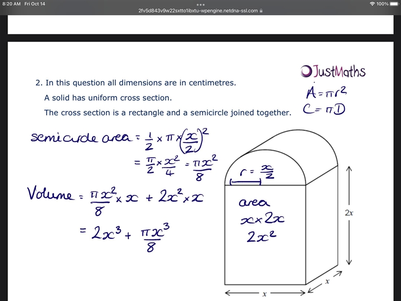 In this question all dimensions are in centimeters. A solid has uniform cross section-example-1