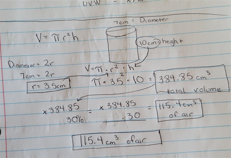 the cylinder vase shown is filed with decorative stones. if 30% of the space in the-example-1