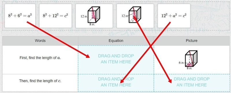 Patrice says that she can find the length of the diagonal, c, of the rectangular prism-example-1