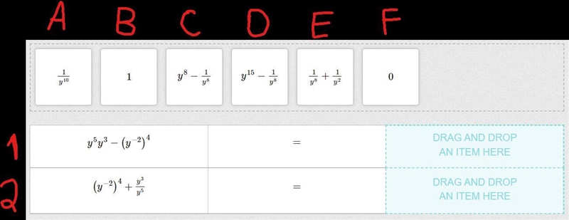 Drag values to complete each equation.-example-1