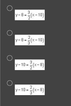 Which is the equation of the line that contains points (8, 10) and (–4, 2)?-example-1