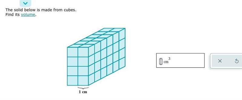 The solid below is made from cubes. Find its volume.-example-1