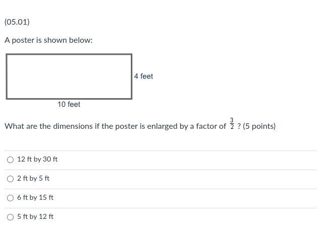 A poster is shown below: What are the dimensions if the poster is enlarged by a factor-example-1