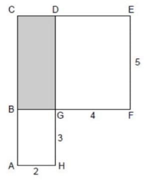 What is the shaded area of the polygon? A) 6 B) 8 C) 10 D) 20 What is the unshaded-example-1